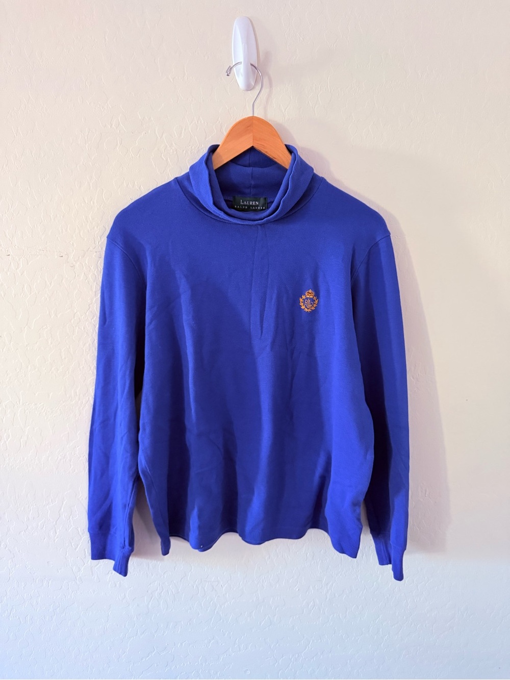 Lauren Ralph Lauren Blue Mock Neck Long Sleeve Top Women’s Medium